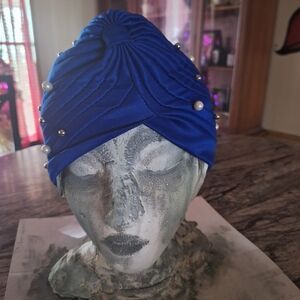 Blue Beaded Hat
